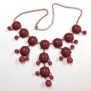 Red Beaded Statement Necklace.